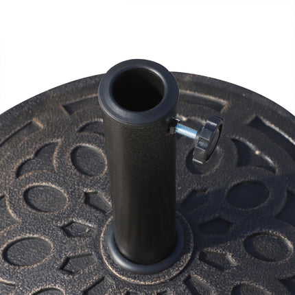 Round resin parasol base, bronze, 14 kg, fits Ø38-48 mm