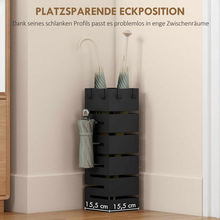 Umbrella Stand with Drip Tray, Metal, Holds 8 Umbrellas