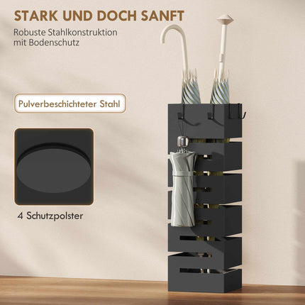 Umbrella Stand with Drip Tray, Metal, Holds 8 Umbrellas