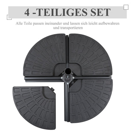 Heavy parasol weight, 52 kg water/68 kg sand, black