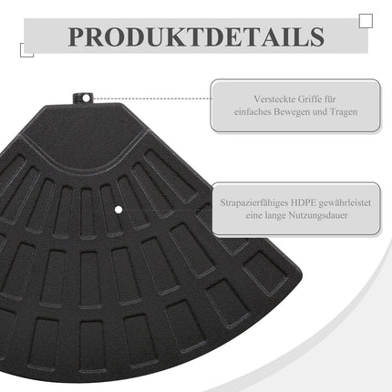 Heavy parasol weight, 52 kg water/68 kg sand, black