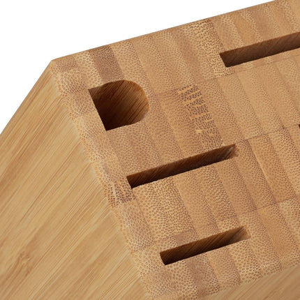Unassembled bamboo knife block