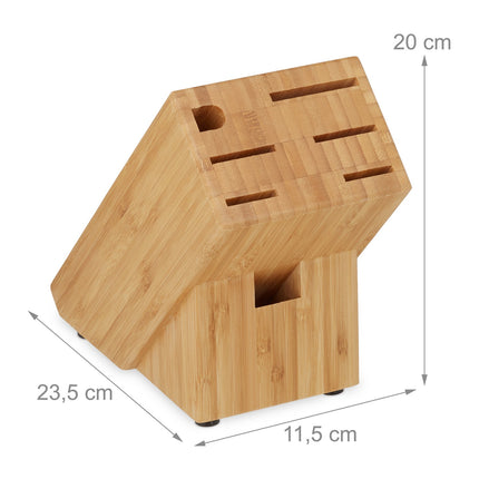 Unassembled bamboo knife block