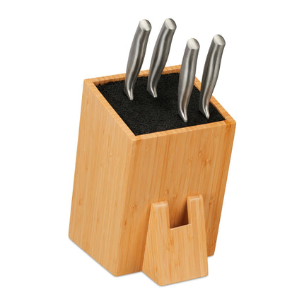 Unassembled knife block in bamboo