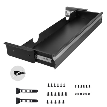Under Desk Drawer, 33 Inch Slide-Out Steel Keyboard Tray