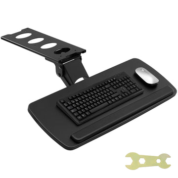 Under-Desk Keyboard Tray, Slide-Out, Adjustable Tilt 25x9.8 in