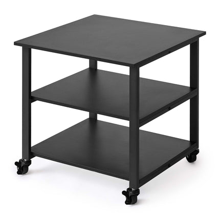 Under-Desk Printer Stand with Castors – Black, 3-Tier