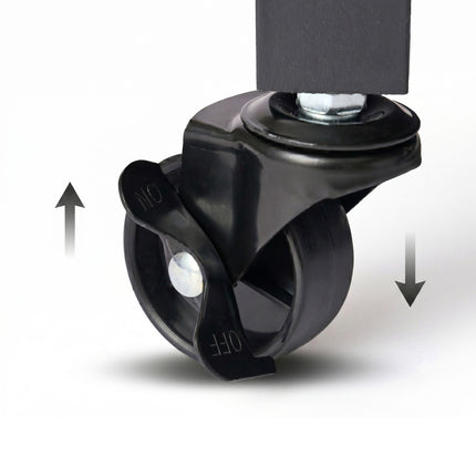 Under-Desk Printer Stand with Castors – Black, 3-Tier