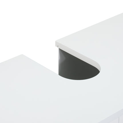 Under Sink Bathroom Cabinet with Doors, White MDF
