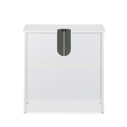 Under Sink Bathroom Cabinet with Doors, White MDF