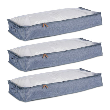 Underbed Storage Bags, Foldable with Zipper, 3-Pack
