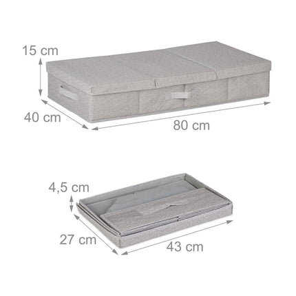 Underbed chest of drawers with lid 2-pack