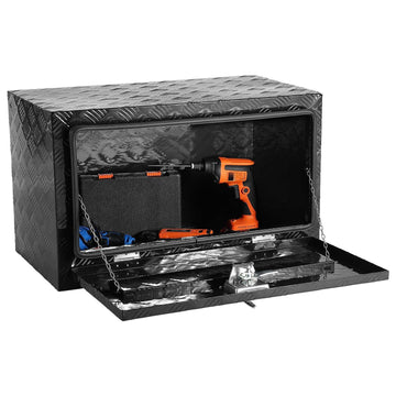 Underbody Truck Tool Box 30 x 14 x 16, Lockable Aluminum Diamond Plate
