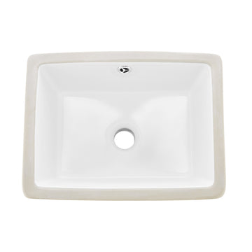 Undermount Bathroom Sink, 400 x 305 mm Ceramic, Overflow