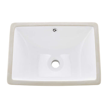 Undermount Bathroom Sink 460 x 330 mm, White Ceramic with Overflow