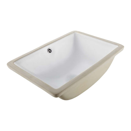 Undermount Bathroom Sink 460 x 330 mm, White Ceramic with Overflow