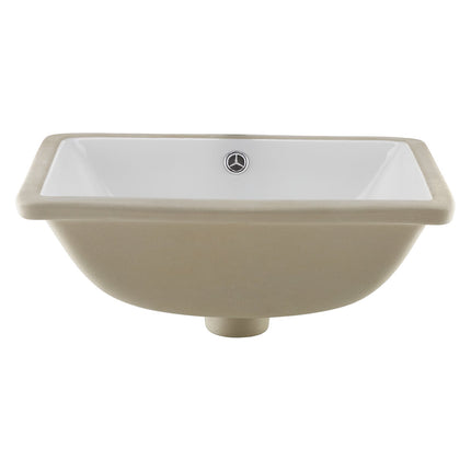 Undermount Bathroom Sink 460 x 330 mm, White Ceramic with Overflow