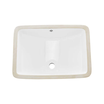 Undermount Bathroom Sink, White Ceramic 530 x 375 mm, Overflow