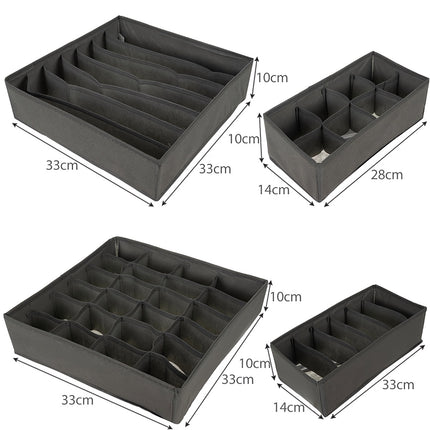 Underwear Organizer Set of 4, Foldable, Breathable Fabric