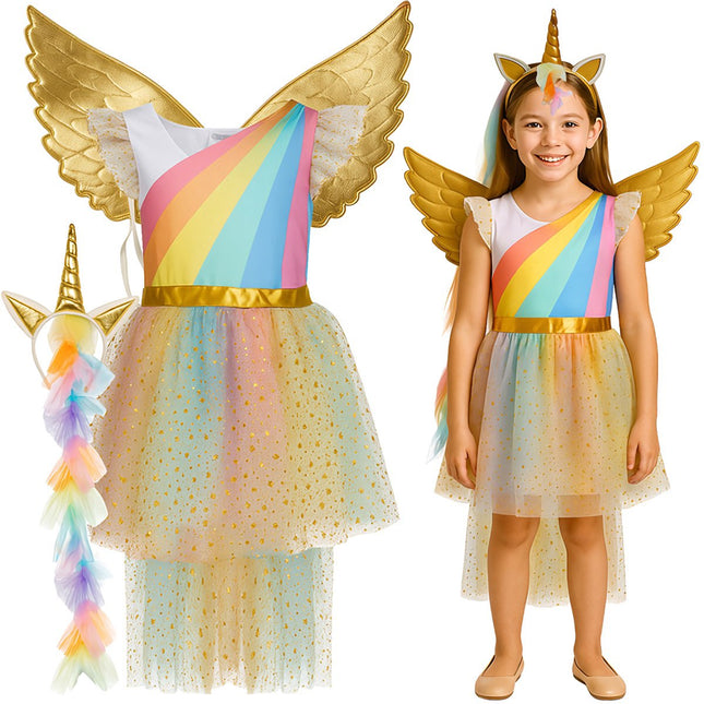 Unicorn Costume for Kids, 3-Piece Set, 130-140cm