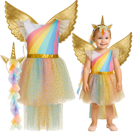 Unicorn Costume for Kids, 3-Piece Set, Size 110-116 cm