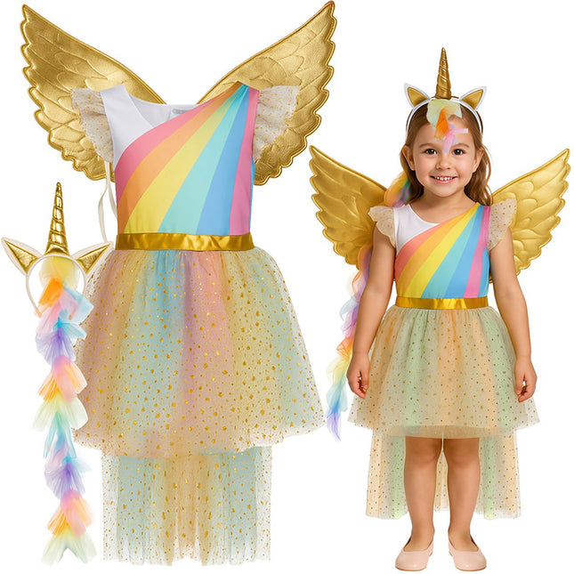 Unicorn Costume for Kids, 3-Piece Set, Size 122-128 cm