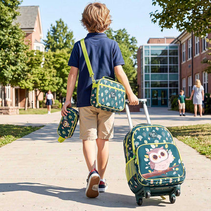 Unicorn Kids Rolling Backpack Set with Lunch Bag & Case