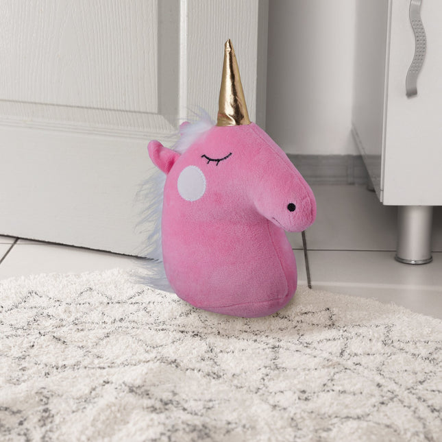 Unicorn door stop in pink