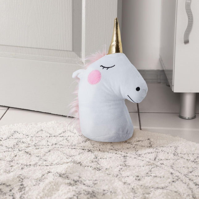 Unicorn door stop in white