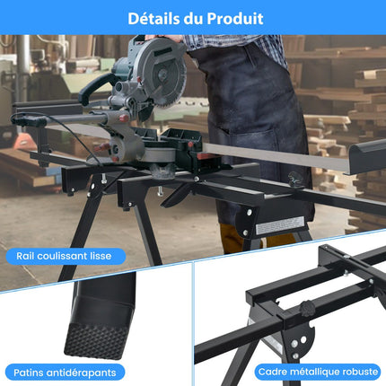 Universal Folding Miter Saw Stand, Extendable 150 kg