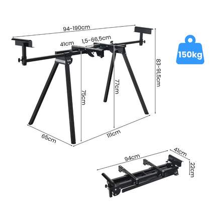 Universal Folding Miter Saw Stand, Extendable 150 kg