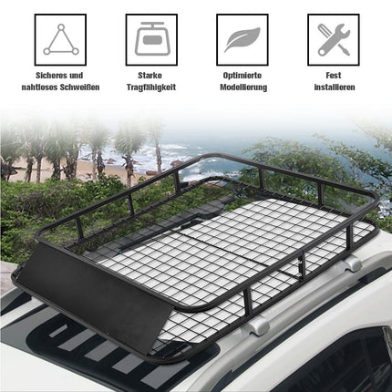 Universal roof rack car luggage rack roof basket made of steel 122.5 x 102 x 15 cm black