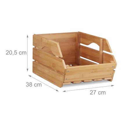 Universal stacking box made of bamboo