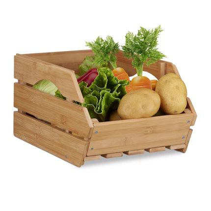 Universal stacking box made of bamboo