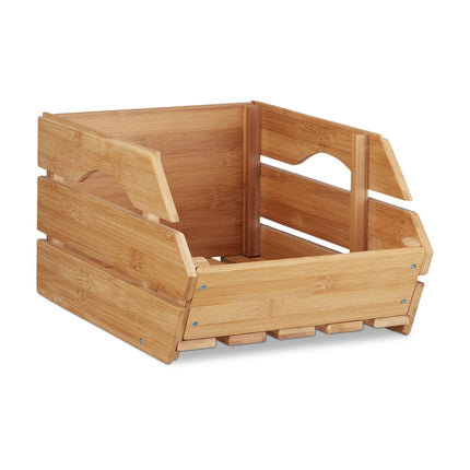 Universal stacking box made of bamboo