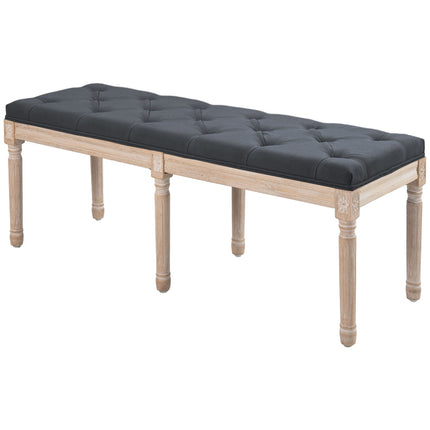 Upholstered dark gray bedroom bench, 120 kg capacity