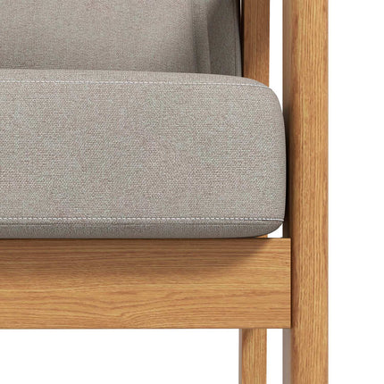 Upholstered gray accent chair with armrests - 70x72x76 cm