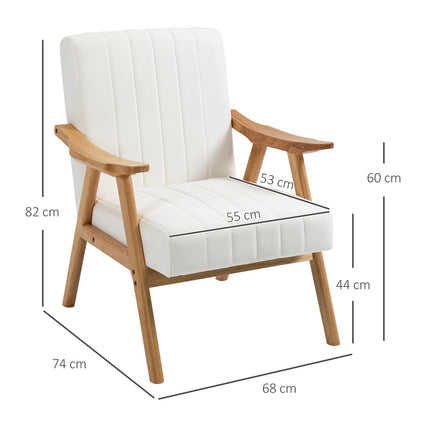 Scandi upholstered lounge chair in velvet look with armrests
