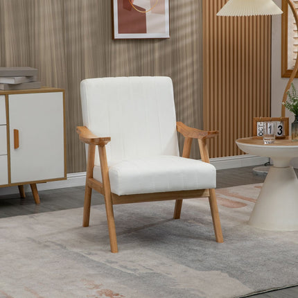 Scandi upholstered lounge chair in velvet look with armrests