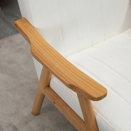 Scandi upholstered lounge chair in velvet look with armrests