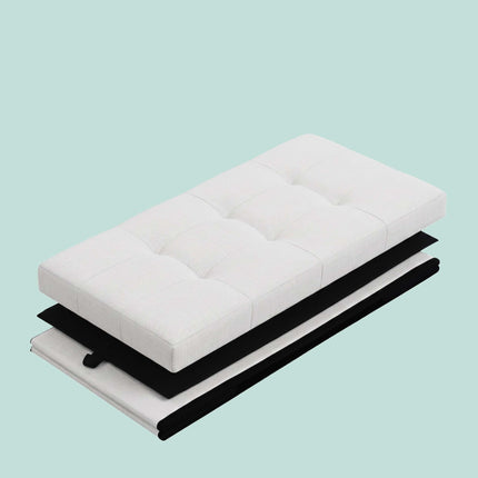 Upholstered Storage Bench – Foldable Fabric, Seats 2