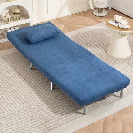 Sleeper Armchair with Bed Function, Blue Velvet Cover