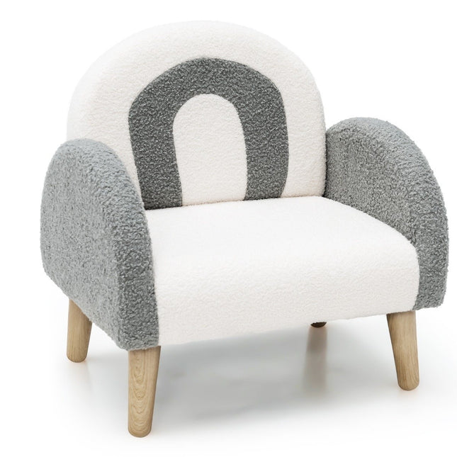 Upholstered children's sofa with solid wood legs children's armchair gray