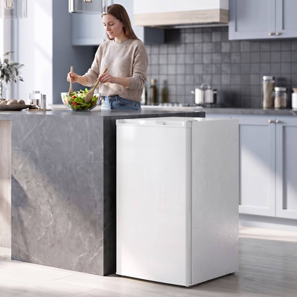 Upright Mini Freezer 85 L with Reversible Door, Adjustable Temperature, White