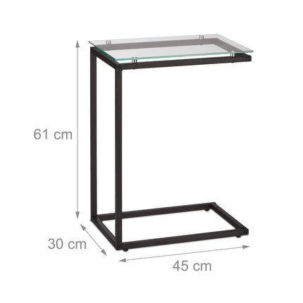 U-shaped material mix side table