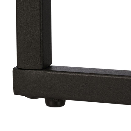 U-shaped side table in glass and metal