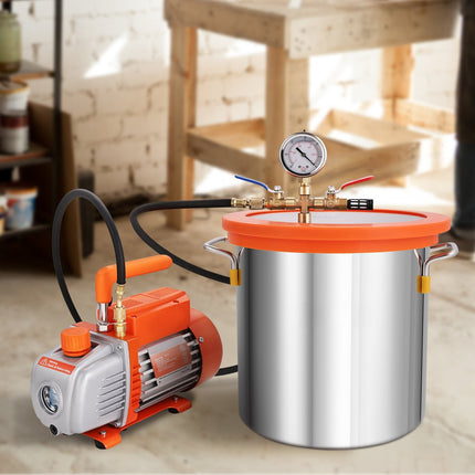 Vacuum Chamber Kit 18.9 L, 3.5 CFM Pump, Glass Lid