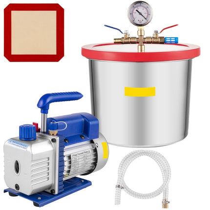 Vacuum Chamber Kit, 2 Gallon, 4 CFM 1/3 HP Pump