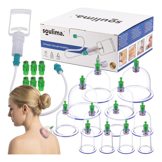 Vacuum Cupping Set, 12 Fireless Cups with Pump