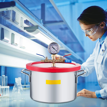 Vacuum Degassing Chamber 5.7 L, Stainless Steel, Glass Lid